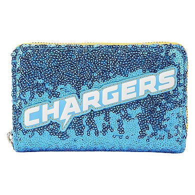 Loungefly Los Angeles Chargers Sequin Zip-Around Wallet