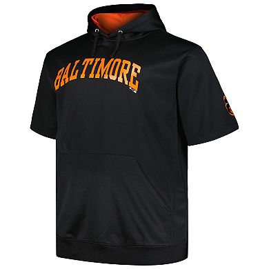 Men's Profile Black San Francisco Giants Big & Tall Contrast Short Sleeve Pullover Hoodie