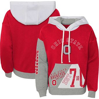 Girls Youth Scarlet Ohio State Buckeyes True Fan Soft Fleece Pullover Hoodie