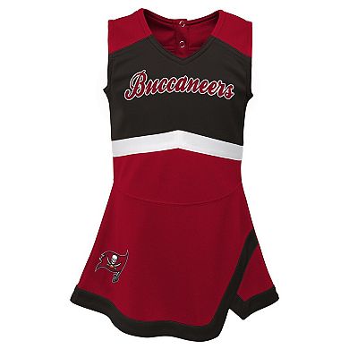 Girls Preschool Red Tampa Bay Buccaneers Two-Piece Cheer Captain Jumper Dress with Bloomers Set