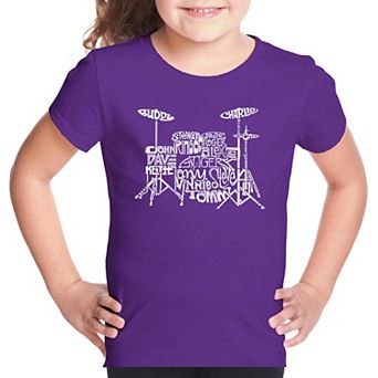 Drums - Girl's Word Art T-shirt
