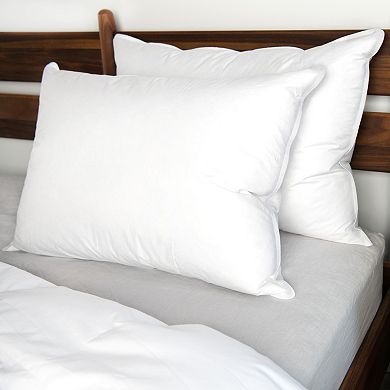 2 Pack Firm White Duck Feather & Down Bed Pillow