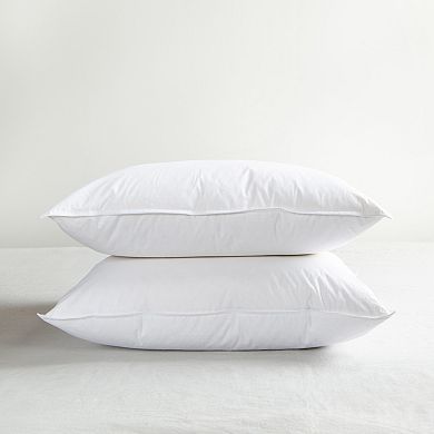 2 Pack Firm White Duck Feather & Down Bed Pillow
