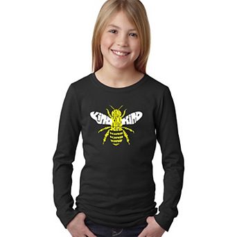 Bee Kind - Girl's Word Art Long Sleeve