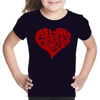 All You Need Is Love - Girl's Word Art T-shirt