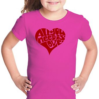All You Need Is Love - Girl's Word Art T-shirt