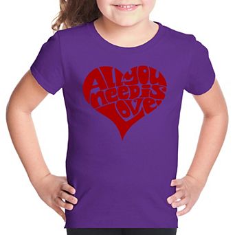 All You Need Is Love - Girl's Word Art T-shirt