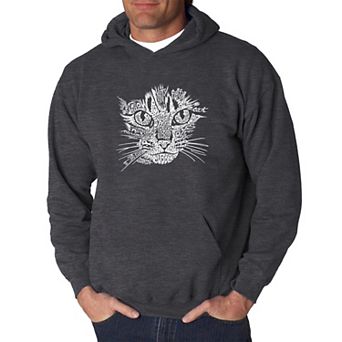 Cat Face - Men's Word Art Hooded Sweatshirt