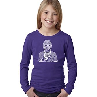 Buddha - Girl's Word Art Long Sleeve