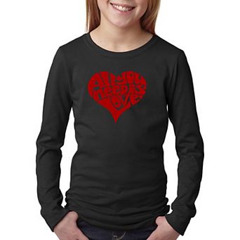 All You Need Is Love - Girl's Word Art Long Sleeve