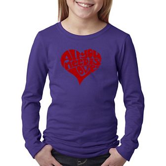 All You Need Is Love - Girl's Word Art Long Sleeve