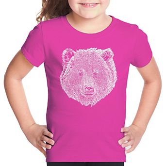 Bear Face - Girl's Word Art T-shirt