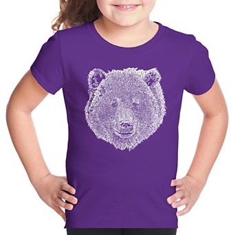 Bear Face - Girl's Word Art T-shirt