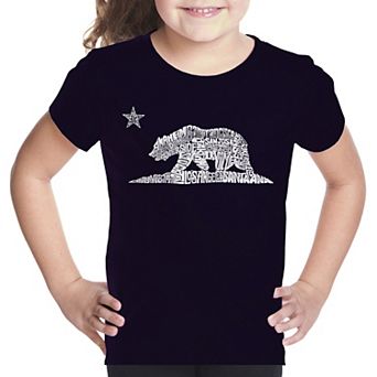 California Bear - Girl's Word Art T-shirt