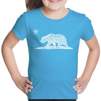 California Bear - Girl's Word Art T-shirt