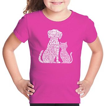 Dogs and Cats - Girl's Word Art T-shirt