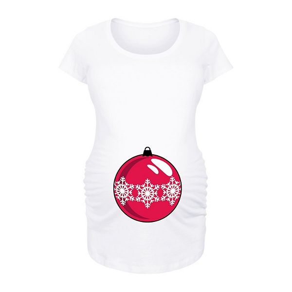 Maternity Baby Bump Christmas Ornament Graphic Tee