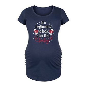 Maternity "Beginning To Look A Lot Like Baby" Holiday Graphic Tee