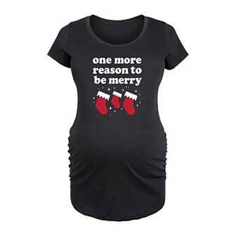 Maternity Baby's First Christmas Stocking Graphic Tee