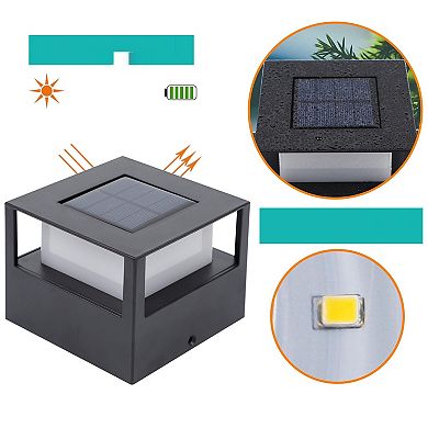 MAGGIFT Solar Post Lights, 20 Lumen Outdoor Warm White High Brightness SMD LED Lighting Solar