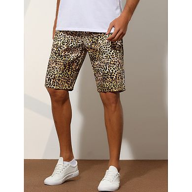 Animal Print Shorts for Men's Regular Fit Summer Shorts Pants