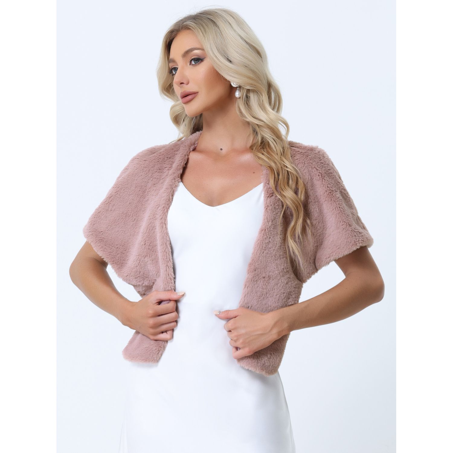 Jenna Large Black Faux Mink Fur Bolero Stole Shawl Wrap – Bridal, Handmade