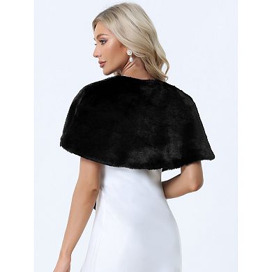 Faux Fur Shawl Shrug for Women's Bridal Stoles Evening Party Winter Wedding Wrap
