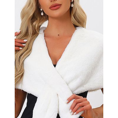 Faux Fur Shawl Shrug For Women s Bridal Stoles Evening Party Winter Wedding Wrap