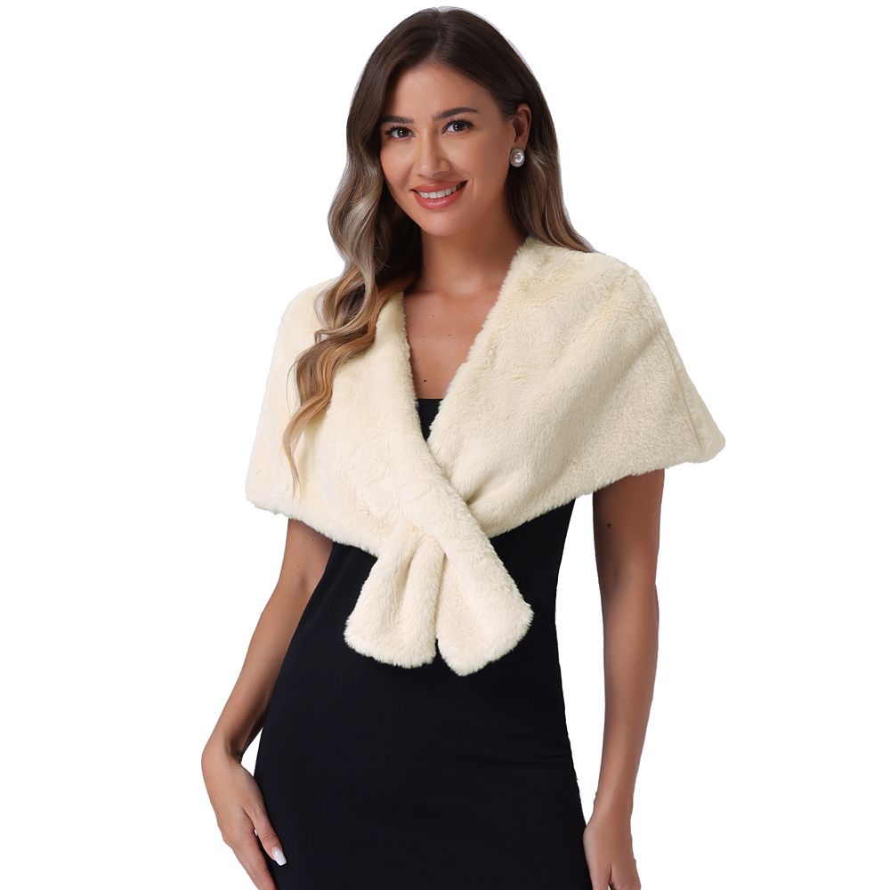 Faux Fur Shawl Shrug for Women's Bridal Stoles Evening Party