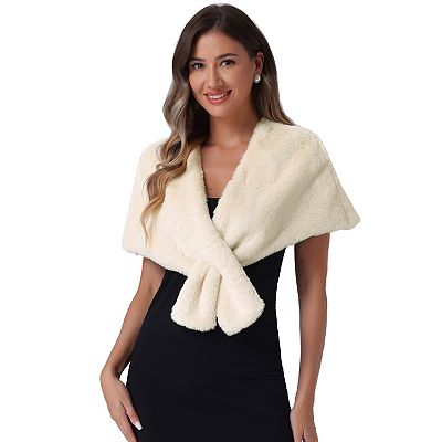 Faux Fur Shawl Shrug for Women's Bridal Stoles Evening Party