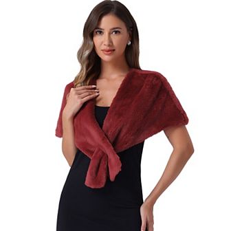 Faux Fur Shawl Shrug for Women's Bridal Stoles Evening Party Winter Wedding Wrap