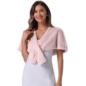 Faux Fur Shawl Shrug for Women's Bridal Stoles Evening Party Winter Wedding Wrap