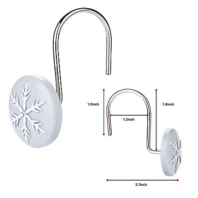 12PCS Snow Curtain Hooks Light Grey
