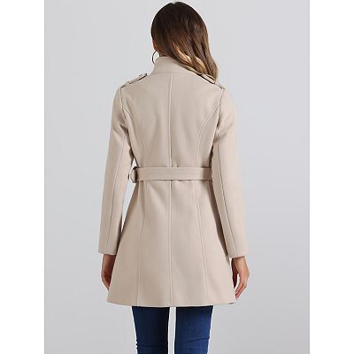 Classic Stand Collar Coat for Women's Zip Up Trench Coats Classic Stand Collar Coat for Women's Zip Up Trench Coats
