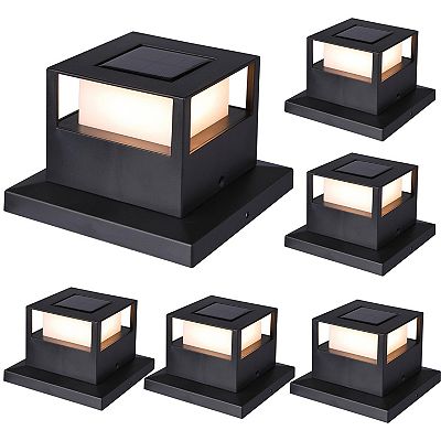 Warm white solar post lights sales