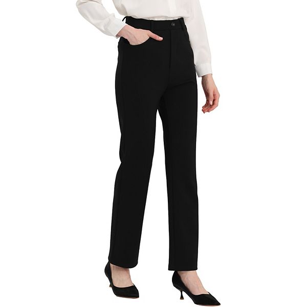 Women's Straight Leg Work Pants High Stretch Casual Pants Office Work
