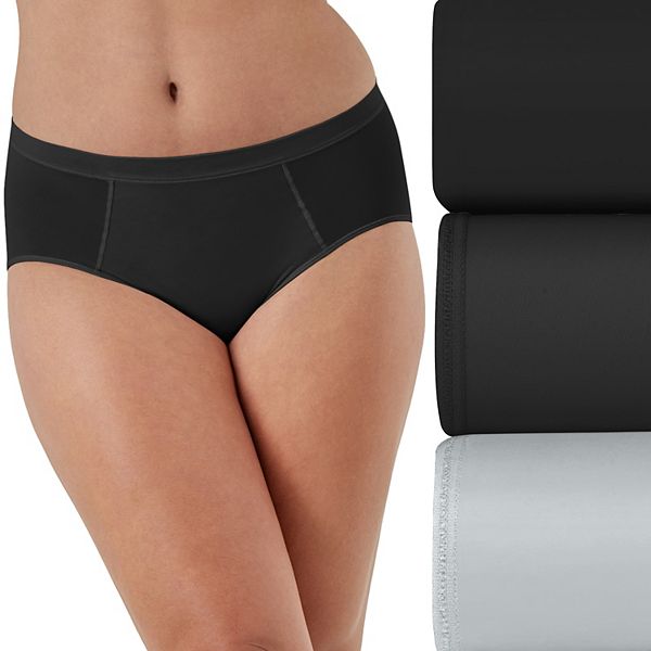 Bali&reg; 3-Pack Second Skin Mesh Brief Underwear Set DFMEB3 - Grey Black (5)