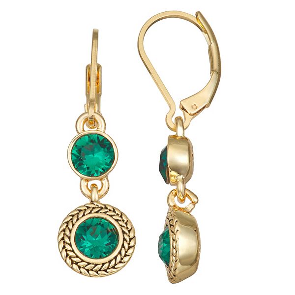 Napier Gold Tone Double Drop Earrings 