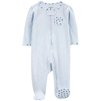 Baby Girl Carter's Floral 2-Way Zip Thermal Sleep & Play