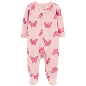 Baby Girl Carter's Butterfly 2-Way Zip Thermal Sleep & Play
