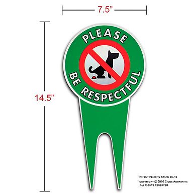 No Pooping Dog Signs For Yard - Metal Outdoor Sign