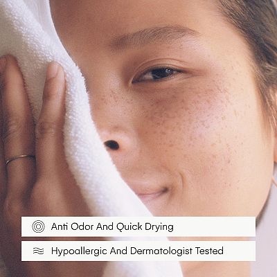 Silvon Premium Antibacterial Towel For Acne Prone Skin Silver Infused Smart Fabric