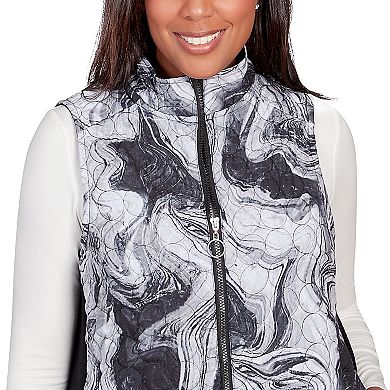 Women's Alfred Dunner Marble Quilt Sweater Paneled Vest