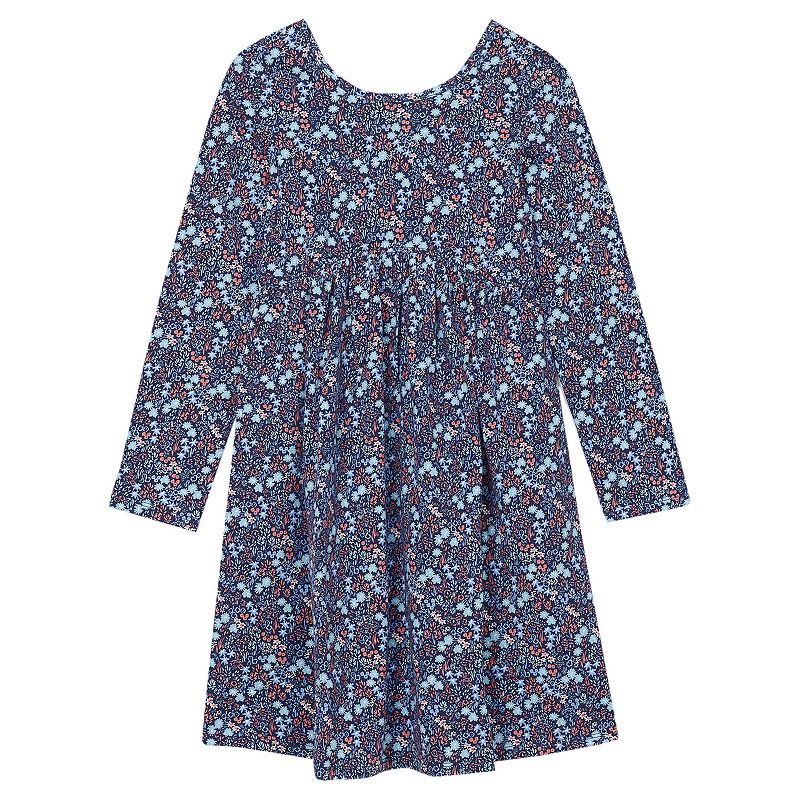 Girls 8-20 Lands' End Long Sleeve Gathered Waist Jersey Dress