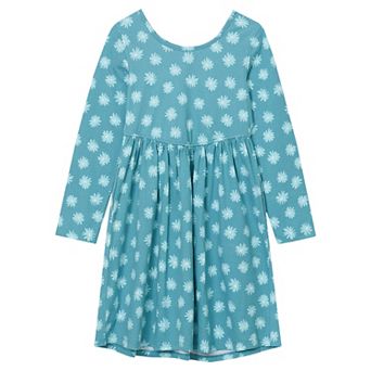 Girls 8-20 Lands' End Long Sleeve Gathered Waist Jersey Dress in Regular & Plus