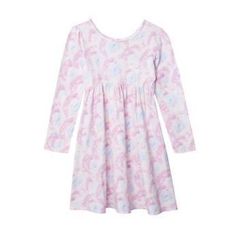 Girls 8-20 Lands' End Long Sleeve Gathered Waist Jersey Dress in Regular & Plus