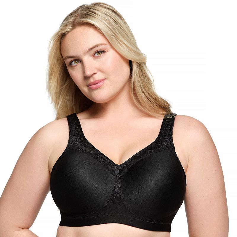 Glamorise MagicLift Seamless Everyday Wireless Bra 1007, Women's, Size: 42 D, Black
