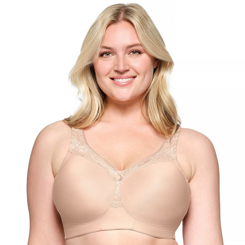 Women's Full Figure Plus Size Push Up MagicLift Original Wirefree Support  Bra, Wine Red 32D Cup