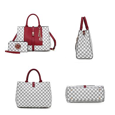 MKF Collection Yuliana Circular Print Satchel Bag with Wallet by Mia K