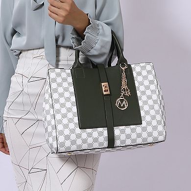 MKF Collection Yuliana Circular Print Satchel Bag with Wallet by Mia K